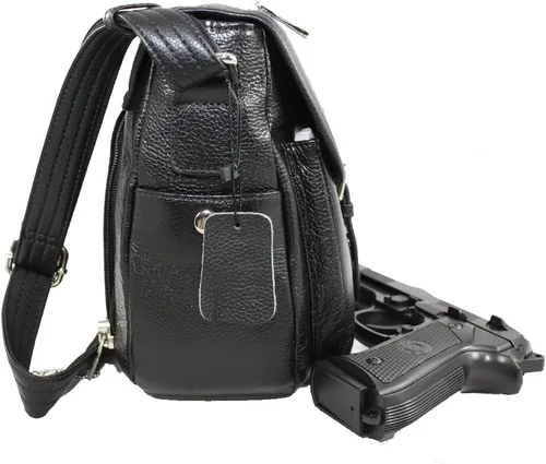Vista 3 de Monedero de piel genuina estilo vintage múltiples bolsillos negro, Negro