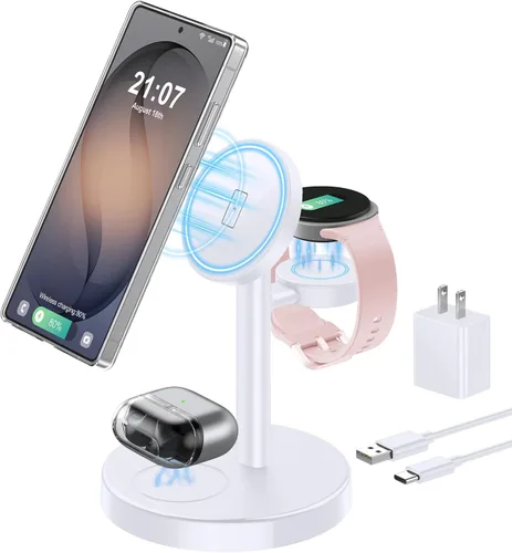 Vista 14 de Aeinidi Cargador inalámbrico magnético fuerte súper rápido para Samsung Negro