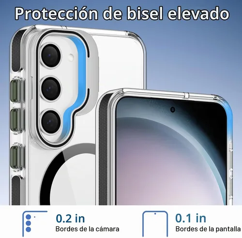 Vista 6 de USLAI - Carcasa para Samsung Galaxy S23 5G, soporte de anillo de cámara Negro