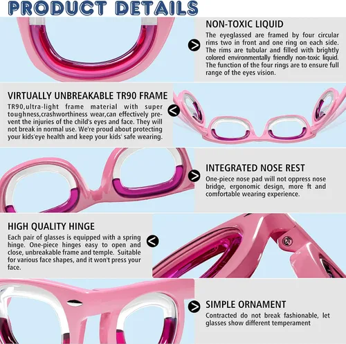 Vista 4 de Hion - Gafas inteligentes anti-mareo para niños (para niños de 3 a 8 años) – Gafas líquidas ultra ligeras y portátiles que alivian las náuseas