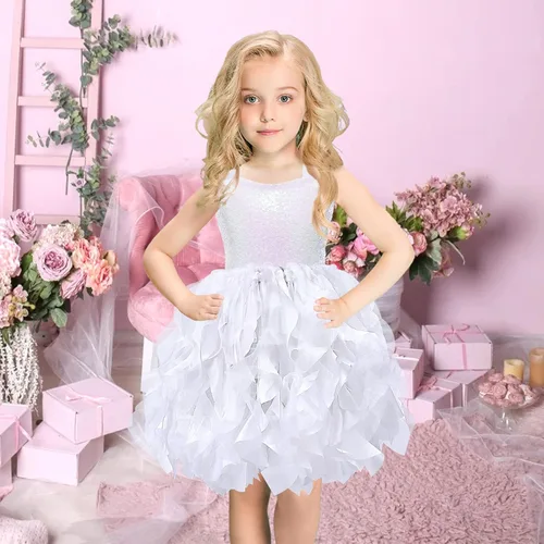 Vista 8 de Leegleri Tutu Dress for Girls Tulle Birthdya Party Dress Up for Girls Sequin Princess Gift Costume Outfit for Kids