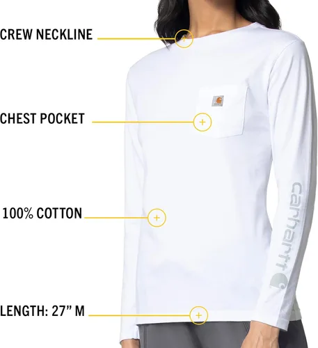 Vista 3 de Carhartt Camiseta con cuello redondo y bolsillo para mujer
