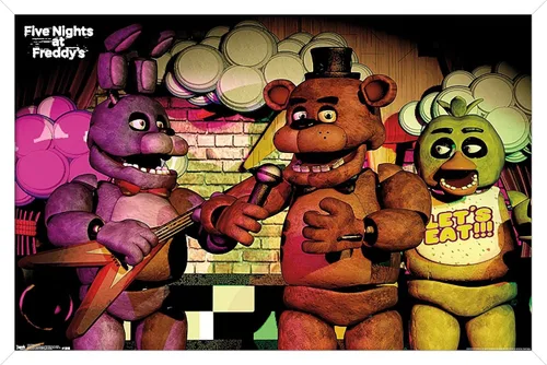 Vista 11 de Trends International Five Nights at Freddy's - Póster de pared de banda, 14.725 x 22.375 pulgadas, versión enmarcada de madera de granero