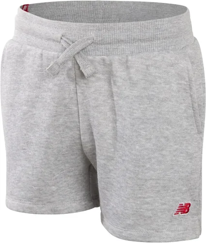 Vista 5 de New Balance Conjunto de pantalones cortos para niña, camiseta de manga corta de 2 piezas y pantalones cortos de rizo francés (7-16), Gris jaspeado