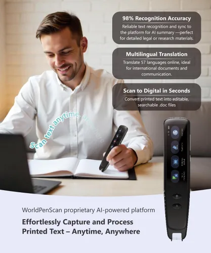 Vista 8 de PenPower WorldPenScan Go - Lápiz de traducción con escaneo, lectura, grabación de audio, interpretación en vivo y compañero de lectura AI para niños