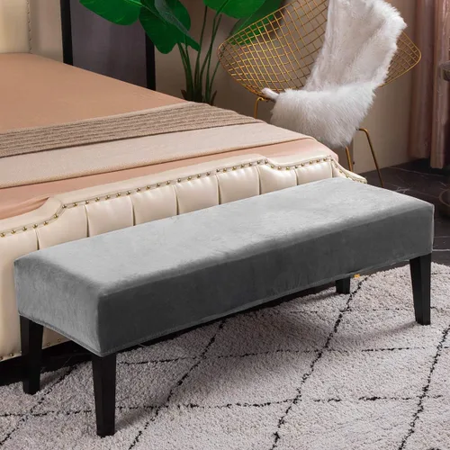 Vista 3 de Fundas de banco Fundas de banco lavables rectangulares para comedor con elástico en la parte inferior Funda protectora elástica de muebles