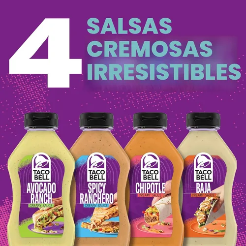 Vista 7 de Salsa Taco Bell, cremoso rancho de aguacate, botella de 12 onzas líquidas