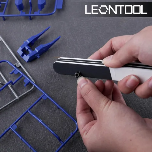 Vista 3 de Kit de herramientas de modelo, pinza de una sola hoja de 5 pulgadas, pinza modelo con bloque de pulido, pinza definitiva para modelo de plástico