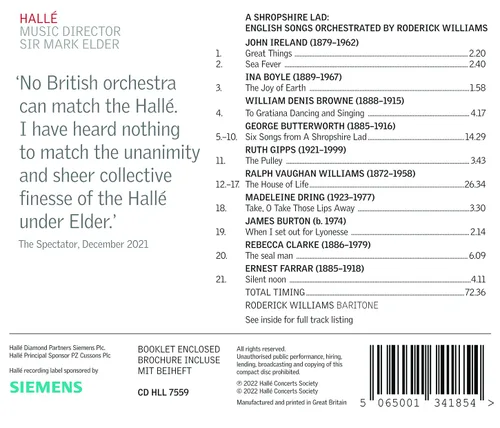 Vista 3 de Shropshire Lad - English Songs Orchestrated by Roderick Williams