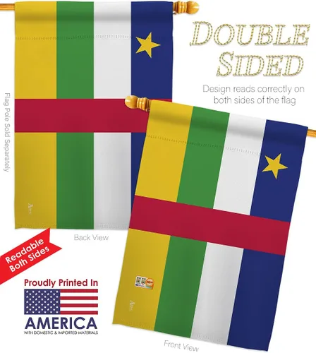 Vista 3 de Americana Home & Garden HG140049 Banderas de África Central de la Nacionalidad Mundial Impresiones Decorativas Casa Vertical 28" X 40" 13" 18.5