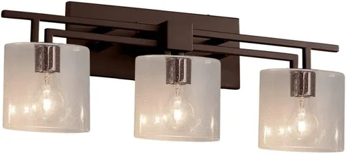 Vista 4 de Justice Design Group Lighting FSN-8703-30-FRCR-DBRZ Aero - Barra de baño, bronce oscuro