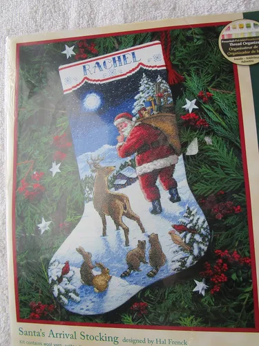 Vista 7 de Dimensions 71-09162 Chill Out Kit de Calcetín de Navidad de Needlepoint Personalizable, 16" de Largo, Multicolor, 7 piezas