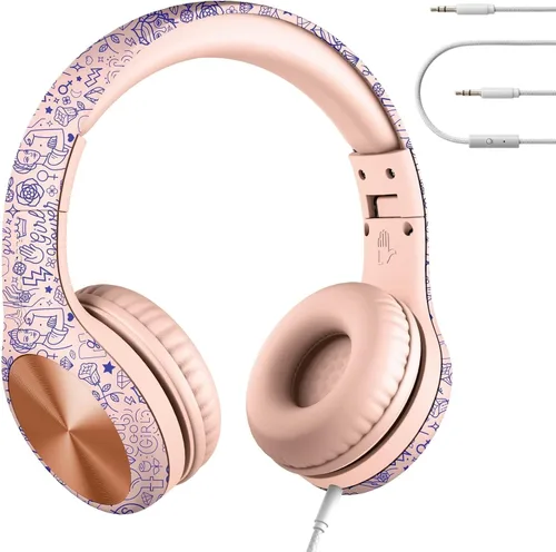 Vista 24 de LilGadgets Connect+ Pro - Auriculares con cable para niños con micrófono, limitación de volumen con cable, tecnología SharePort y acolchado