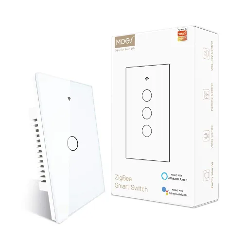 Vista 11 de MOES ZigBee - Interruptor de luz de pared táctil inteligente, requiere Tuya ZigBee Hub, sin cable neutro/cableado N+L, sin condensador, Smart Life