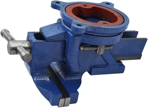 Vista 7 de Tornillo de banco resistente de 4 pulgadas, base giratoria de 360 grados y cabeza con yunque para el hogar, abrazadera para manualidades, pintura
