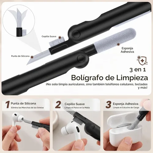 Vista 7 de Funda para AirPods Pro 3 (2025), funda protectora de silicona suave compatible con Estuche Apple AirPods Pro de 3ª generación con kit de limpieza