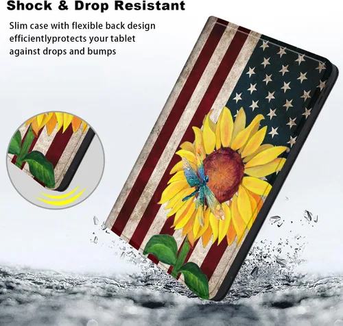 Vista 3 de Funda diseñada para Microsoft Surface Pro 11/10/9, protección ligera, múltiples ángulos, piel sintética, delgada, con función de encendido y apagado