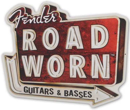 Vista 8 de Cartel de metal de guitarra Fender desde 1946 - Gran cartel de pared de guitarra Fender para sala de música o guarida del hombre