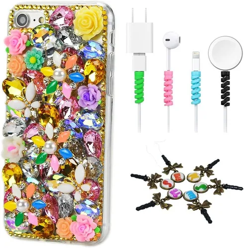 Vista 8 de Bling Case SSiPCDwCPSeries-36 - Funda con tapa y cristales brillantes, diseño 3D hecho a mano