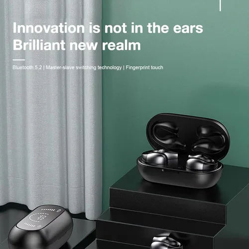 Vista 2 de TECKEEN Auriculares inalámbricos Bluetooth 5.2 Clip de oído HiFi Música Conducción ósea Auriculares EE.UU