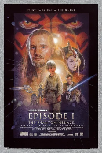 Vista 16 de Trends International Star Wars: The Phantom Menace - Póster de pared de una hoja, 14.725 x 22.375 pulgadas, versión enmarcada de madera de granero