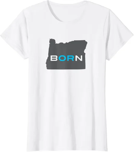Vista 13 de Nacido en Oregon Camisa – Estado Mapa Born Idea de regalo, Negro