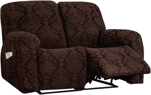 Vista 9 de JOKIVTOU Funda elástica para sillón reclinable con bolsillo, fundas de sofá reclinable de jacquard con estampado, protector de muebles con parte