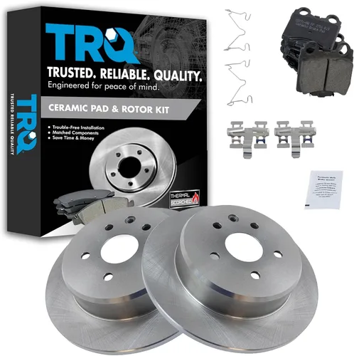 Vista 42 de TRQ Juego de pastillas de freno y rotor de cerámica trasera compatible con Honda Accord V6 1998-02 3.0L con frenos de disco traseros 02-06 Acura RSX