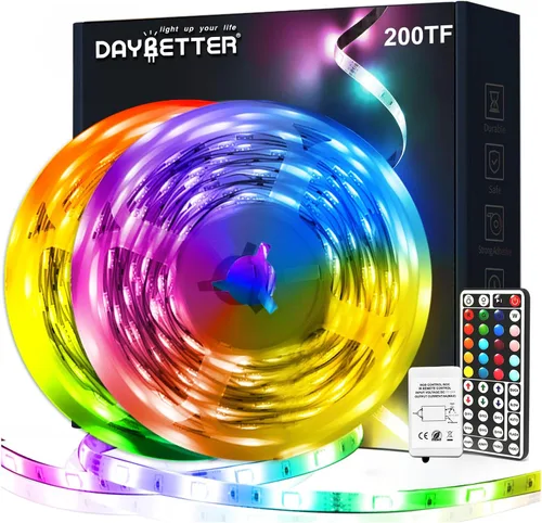 Vista 10 de DAYBETTER - Tira de luces led de 16.4 pies, con control remoto y fuente de alimentación