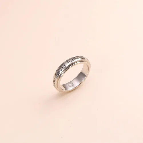 Vista 38 de Anillos giratorios de plata de ley S925 para ansiedad, preocupación, aliviar el aburrimiento, TDAH, autismo, banda para mujeres y adolescentes