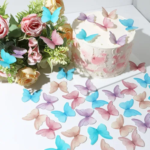 Vista 8 de 80 piezas comestibles de papel de oblea para decoración de pasteles