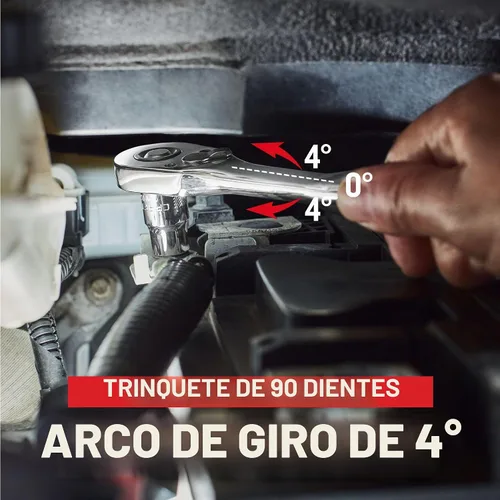 Vista 4 de CRAFTSMAN CMMT12108 - Juego de herramientas mecánicas, accionamiento de 1/4 pulgada, 20 piezas