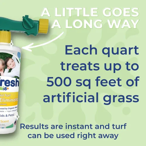 Vista 3 de TurFresh BioS+ Eliminador de olores de mascotas de césped artificial, orgánico, no tóxico, concentrado de enzimas, seguro para usar alrededor