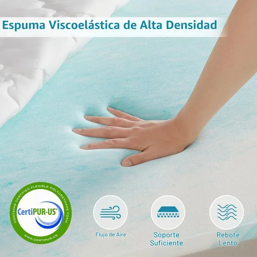 Vista 6 de SAPHREAS Cubrecolchón de espuma viscoelástica de 3 pulgadas, tamaño King con funda de colchón suave y ventilada, cubrecolchón de cama para caja