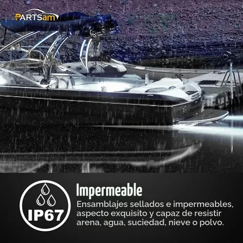 Vista 6 de Partsam 2 tiras de luces LED blancas de 8 pulgadas, 30 luces LED para barco, barra de luces exteriores e interiores selladas de 8 pulgadas