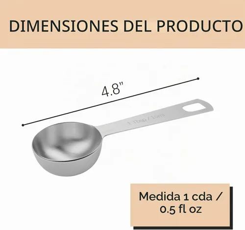 Vista 2 de 1 cucharada (3 cucharaditas, 0.5 onzas líquidas), cuchara medidora