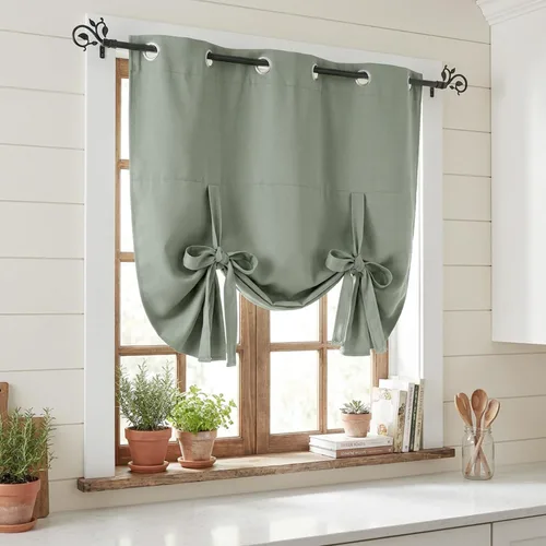 Vista 21 de Pony Dance Cenefa Enrollable Beige - Cenefa de Ventana para Cocina Cortina Enrollable con Ojales para Decoración del Hogar Cenefa Ajustable, 42''An
