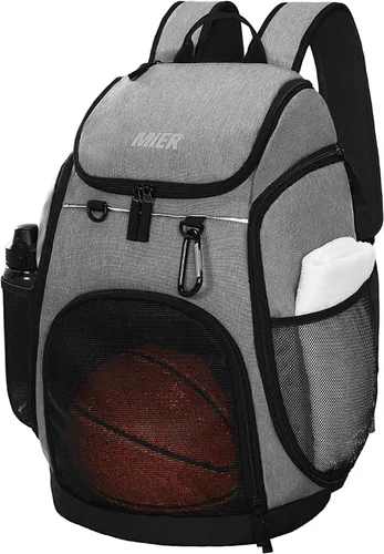 Vista 9 de MIER Gym Backpack 40L Basketball Backpack with Ball Compartment & Shoes Storage Multi-Functional Sports Soccer Bag Large Equipment Back Pack