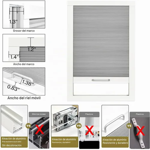 Vista 4 de Persianas de tragaluz con bloqueo de luz para techo, persianas celulares sin cables, aislamiento térmico, persianas de panal para techo, ventanas