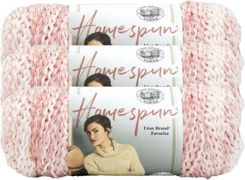 Vista 47 de Lion Brand Yarn Hilo Homespun, Hilo Suave y Voluminoso para Tejer, Ganchillo y Manualidades, 1 paquete, Beachside Stripes