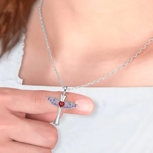 Vista 7 de Cross Necklace First Communion Gifts for Girls, Dainty Necklaces for Teen Girls Cross Necklace Shiny CZ Religious Pendant Christian Jewelry Baptism