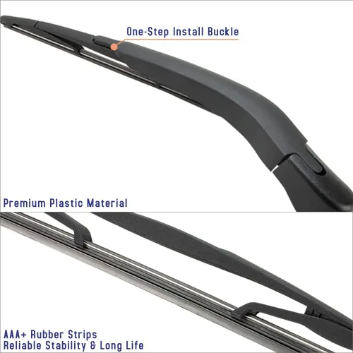 Vista 4 de Kit de brazo y limpiaparabrisas trasero para GM Buick Enclave 2008-2017 Sustituye a 15280813 25820122 · Brazo de plástico premium · Hoja de caucho
