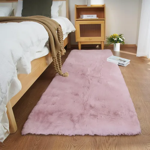 Vista 77 de Ghouse Alfombra ultrasuave de pelo sintético de conejo 2x3, alfombras lavables a máquina para dormitorio, alfombras esponjosas para sala de estar