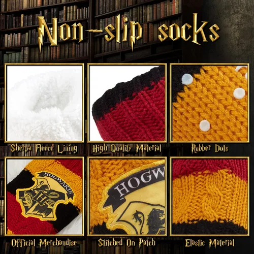 Vista 7 de Harry Potter Calcetines de zapatillas, calcetines esponjosos de punto para mujer, rellenos de calcetines de Navidad