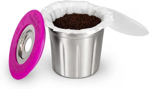 Vista 10 de EZ-Cup - Cápsula de café reutilizable de acero inoxidable para Keurig + 25 filtros de papel desechables, cápsula recargable compatible con Keurig