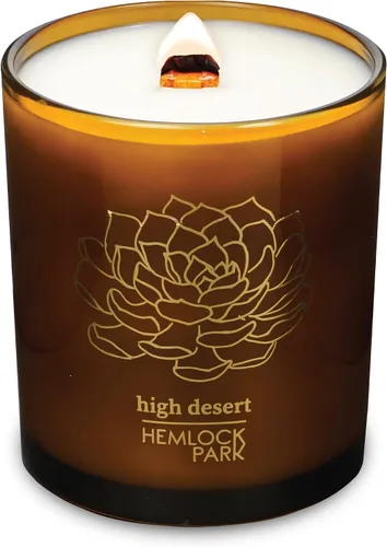 Vista 9 de Hemlock Park Vela de mecha de madera ámbar y dorada hecha a mano con cera de coco natural (estándar de 7.2 onzas, ámbar) Crackling Wood Wick