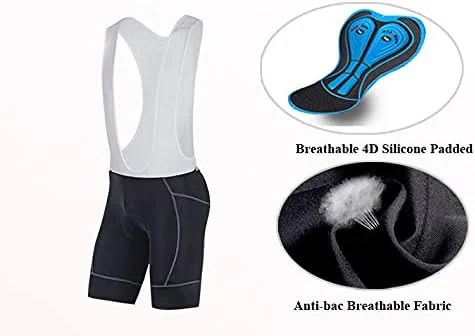 Vista 5 de sponeed Pantalones cortos de los hombres Bib y Jersey Ciclismo Kits Set Road Bike Outdoor Riding Sportswear