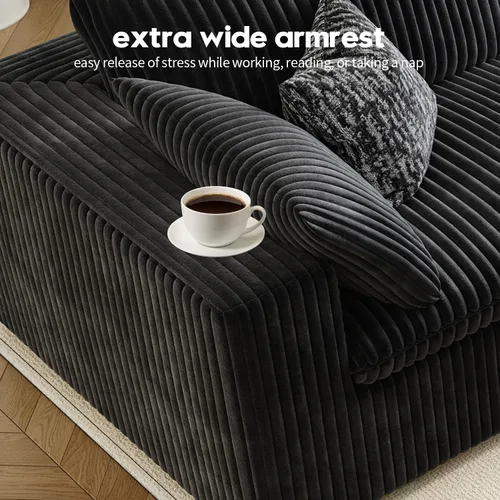 Vista 7 de LoveSeat Cloud Couch Sofá Seccional Modular para Sala de Estar, Sofá Moderno con Asiento Profundo, Sofá de 2 Plazas Sin Huesos con Otomana, Cómodos