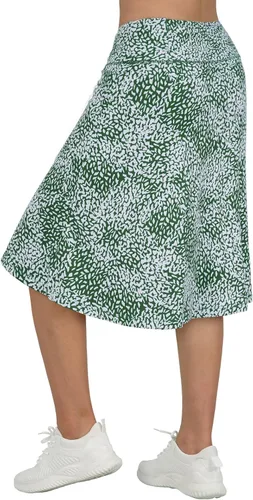Vista 2 de beroy Faldas de falda de longitud media para mujer con 3 bolsillos, faldas modestas para mujer, falda pantalón de 24 pulgadas hasta la rodilla