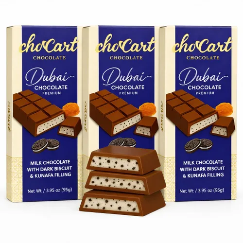Vista 18 de Barra de chocolate ChoCart Dubai con algodón de azúcar y pistacho 95g de chocolate con leche belga prémium Delicia viral del Medio Oriente